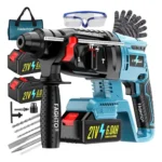 3200w Taladro Rotomartillo Inalámbrico Sds-plus Industrial Faghto® Martillo Cincelador Perforador Con 21v 2*6000mah... Azul 50 Hz/60 Hz