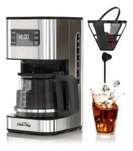 Cafetera Eléctrica 12 Tazas De Cafe Programable Plateado