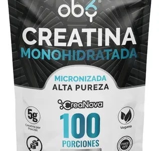 Creatina Monohidratada Y Micronizada Polvo | 100% Alta Pureza Certificada | Sin Sabor, Disuelve Rápido, Scoop Dosificador | Pre Entreno Gym Workout Oby Vitaminas Mujer Y Hombre | 100 Porciones – 500g