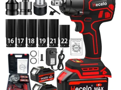 Hecelo 1/2 Impact Pistol 2 Battery, Great Torque! Kit Completo – Versión Mejorada Llave De Impacto Hecelo Rojo