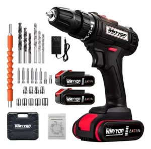 Kit De Taladros Inalámbricos Baratos Atornillador 2baterias Negro
