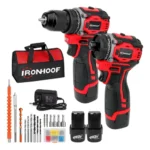 Kit Taladro Inalámbrico Impacto Y Atornillador Sin Escobillas Ironhoof Xmmxf195rb Color Rojo