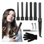 Rizadora De Cabello Cerámica Profesional Plancha 5 En 1 Negro