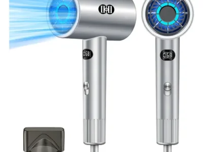 Secadoras De Cabello Ciicii® Motor Sin Escobillas 2200w Y 4d Blue Light Con Pantalla Led 18000rm 3 Temp Iones Negativos Secado Ultra Rápido Secadora Profesional Para Uso Doméstico Y Salón Palido