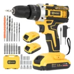 Taladro Atornillador De Impacto Inalámbrico 21v 2 Batería Miwod Miw-dz99 Amarillo