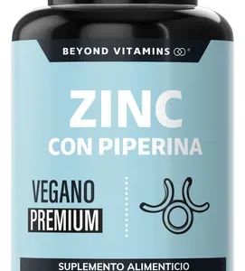 Zinc 20mg (gluconato De Zinc) Potenciado Con Piperina Estandarizada Al 95% – Zinc Vegano – Zinc Piperina Premium – Pimienta Negra – Vitaminas Mujer / Hombre – (180 Cápsulas)