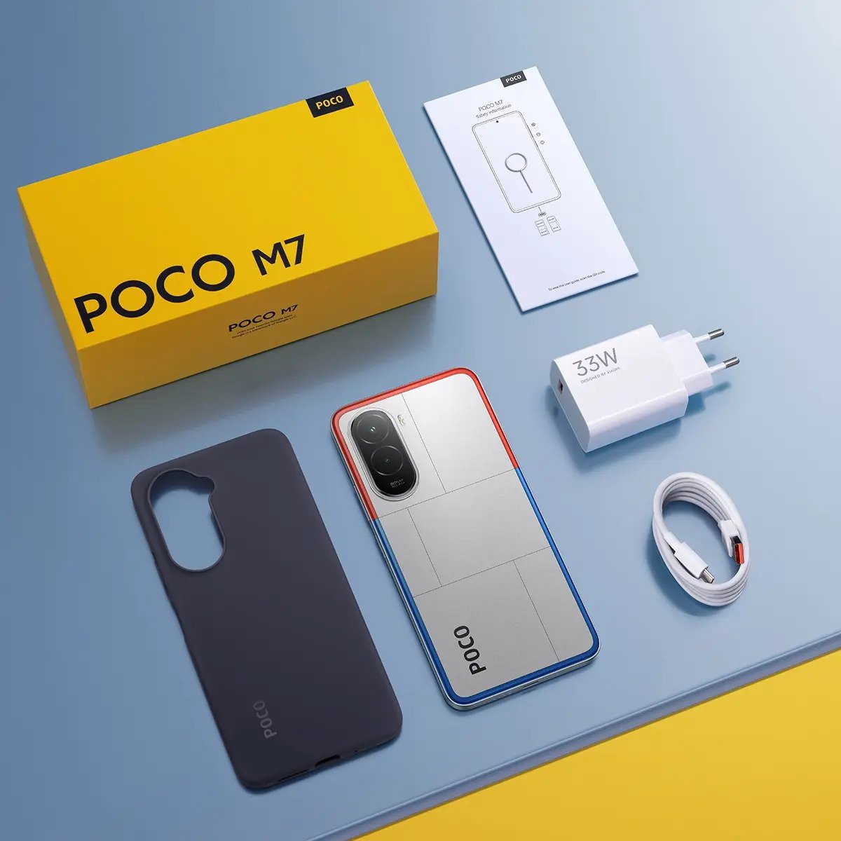Celular Xiaomi Poco M7 visto de lado